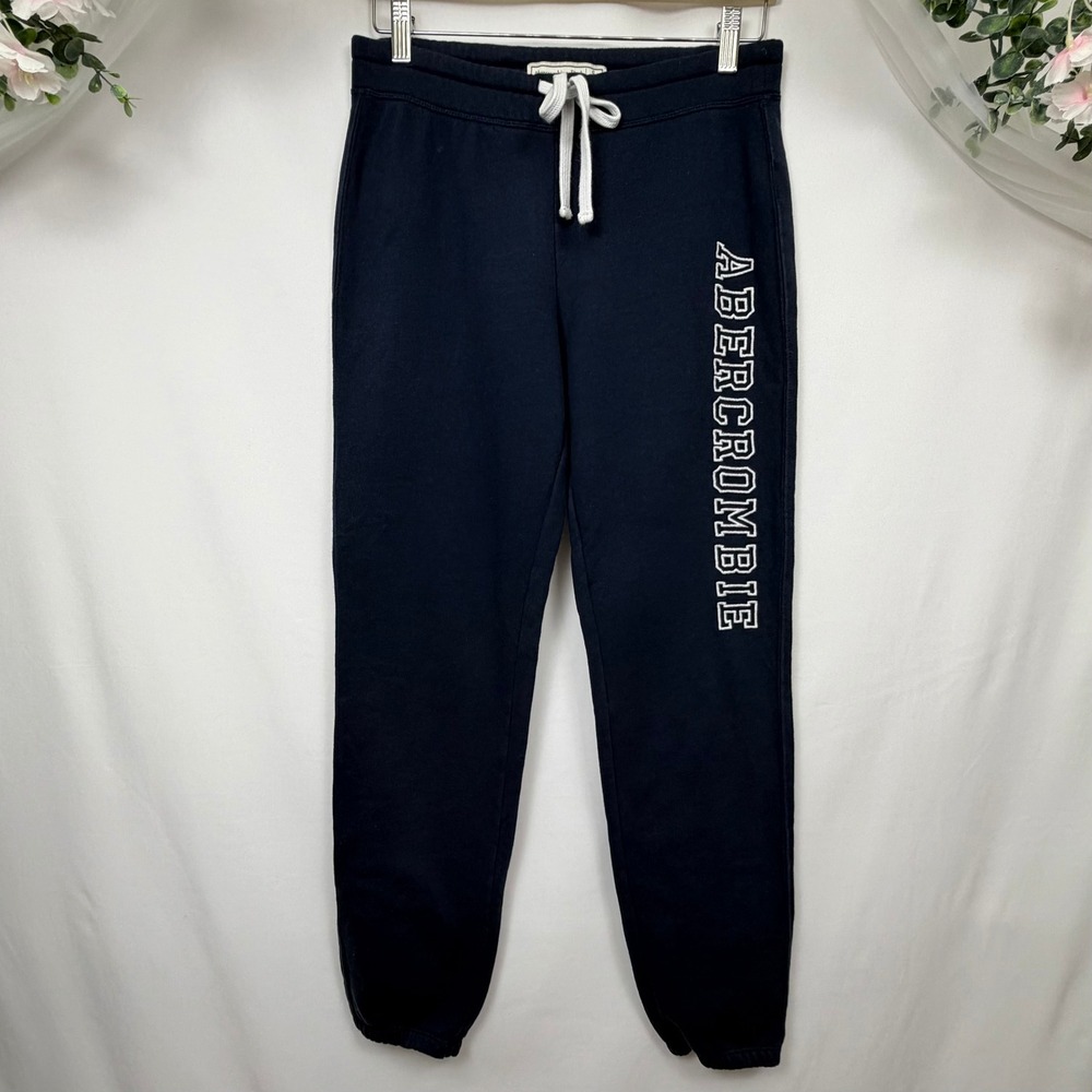 Abercrombie & Fitch Navy Blue Logo Graphic Jogger Sweatpants Small